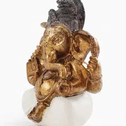 pure home and living Gold Polyresin Sitting Ganesha  image 3