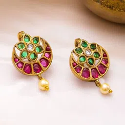 rubans Women Gold-Plated Stone-Studded Ear Cuffs image 3