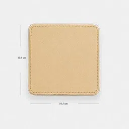 pure home and living Set of 4 Gold Faux Leather Coasters image 3