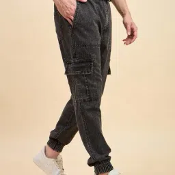 studio nexx Men Washed Straight Mid Rise Waist Joggers Jeans image 3