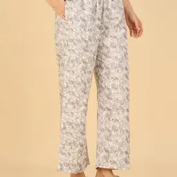 cefalu Women Leaf Print Pyjamas with Elasticated Drawstring Waist image 3