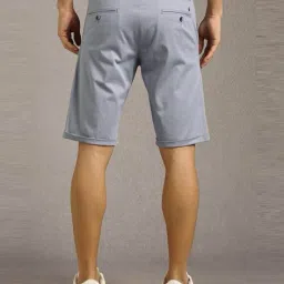 louis philippe Men Slim Fit Flat-Front Denim Shorts  image 3