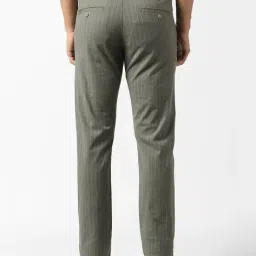 van heusen Men Striped Slim Fit Flat-Front Trousers with Insert Pockets image 3