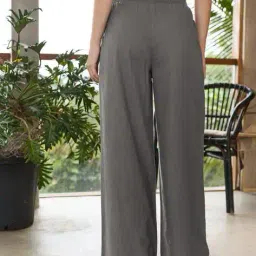 bewakoof Women's Flared Cotton Linen Pants image 3