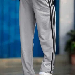 alpha tribe Men Striped Straight Track Pants image 3