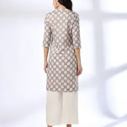 siyahi Women Floral Print Cotton Straight Kurta image 3