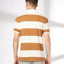 john players Men Striped Slim Fit Polo T-Shirt image 3