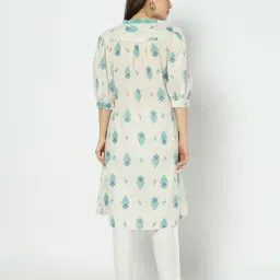 yousta Women Floral Print A-Line Kurta image 3