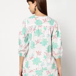 yousta Women Floral Print Cotton Tunic image 3
