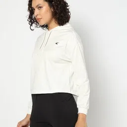 performax Women Checked Loose Fit Hooded T-Shirt image 3