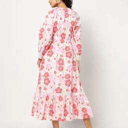 yousta Women Floral Print A-Line Dress image 3
