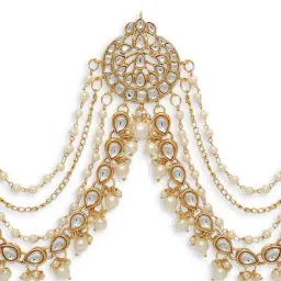 oomph Women Gold-Plated Beaded Sheeshphool image 3