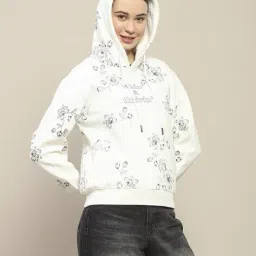 madame Women Floral Print Zip-Front Hoodie image 3