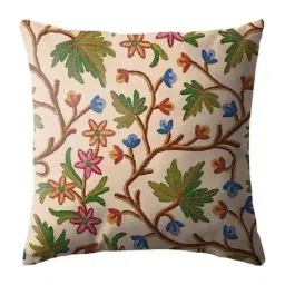casableu Set of 2 Floral Embroidered Square Cushion Covers 18" x 18" image 3