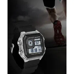 carlington Men Digital Wrist Watch - Endurance 9079 White Black image 3