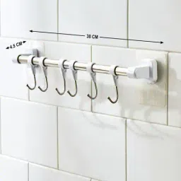 home centre Orion Medallion Adhesive Towel Bar with Hooks image 3