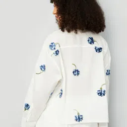 max Women Floral Embroidered Shirt image 3