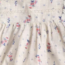 gap kids Floral Print Full Sleeve Round Neck Top image 3