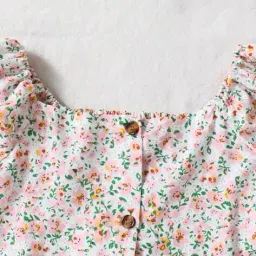 pixie n prince Girls Floral Print Fit & Flare Dress image 3