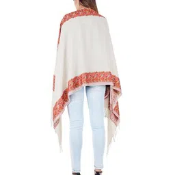 muffly Women Stole with Floral Print Border & Tassels image 3