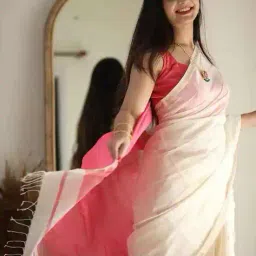 zikaraa Women Woven Saree with Contrast Border image 3