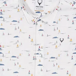 allen solly Boys Micro Print Slim Fit Shirt image 3