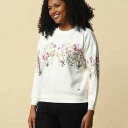 allen solly Women Regular Fit Floral Print Sweatshirt image 3