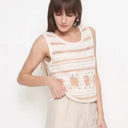madame Women Crochet Relaxed Fit Top image 3