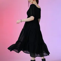 raiyani fashion Women Square-Neck Tiered Dress image 3