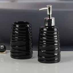 kookee Ceramic Bathroom Soap Dispenser With Toilet Brush image 3