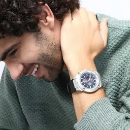 french accent Men Analogue Watch with Silicone Strap-SS25-FAWC1061 image 3