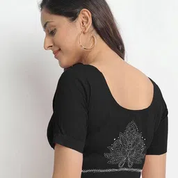 molcha by babita singh Women Hand-Embroidered Front-Open Blouse image 3