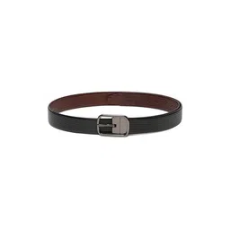 teakwood leathers Men Striped Reversible Wide Belt with Tang-Buckle Closure image 3