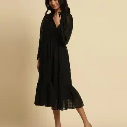 Embroidered Midi Tiered Dress image 3