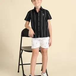 u.s. polo assn. Boys Striped Regular Fit Shirt with Spread Collar image 3