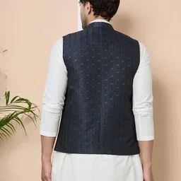 see designs Men Self-design Nehru jacket image 3