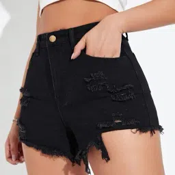 aahwan x ag Women High-Rise Denim Shorts image 3