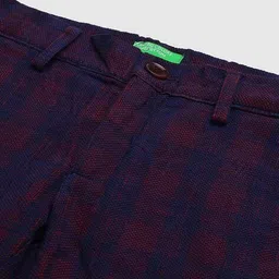 united colors of benetton Checked Flat-Front Trousers image 3