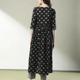 nyrika Women Floral Print Angrakha Kurta Suit Set image 3