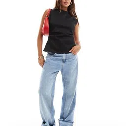 asos design Scuba Corset Waist Tank Top image 3