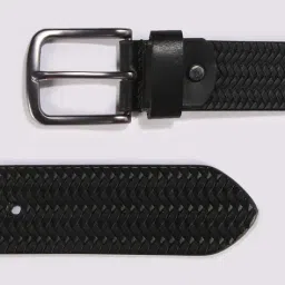 dnmx Men Braided Leather Belt with Buckle Closure image 3