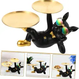 nayra handicrafts Decorative Bulldog Platter Showpiece image 3
