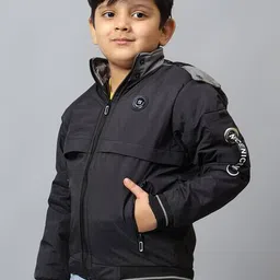 sky heights Boys Zip-Front Bomber Jacket image 3