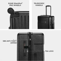 eume Men Striped Trolley Bags with TSA Lock image 3