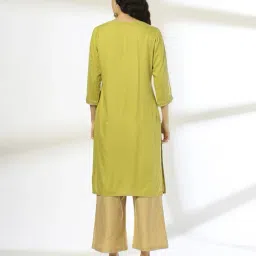 avaasa mix n' match Women Printed Straight Kurta with Insert Pocket image 3