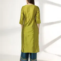 avaasa set Women Embellished Straight Kurta & Palazzos Set image 3