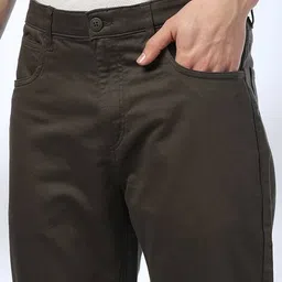 john players Men Slim Fit Flat-Front Trousers image 3