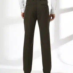 john players Men Patterned Slim Fit Flat-Front Trousers image 3