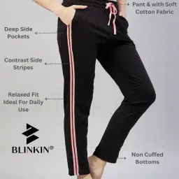 blinkin Women Pack of 2 Striped Fitted Trackpants with Insert Pockets image 3