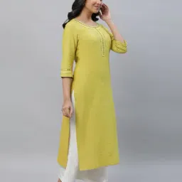 aurelia Women Striped Straight Kurta image 3